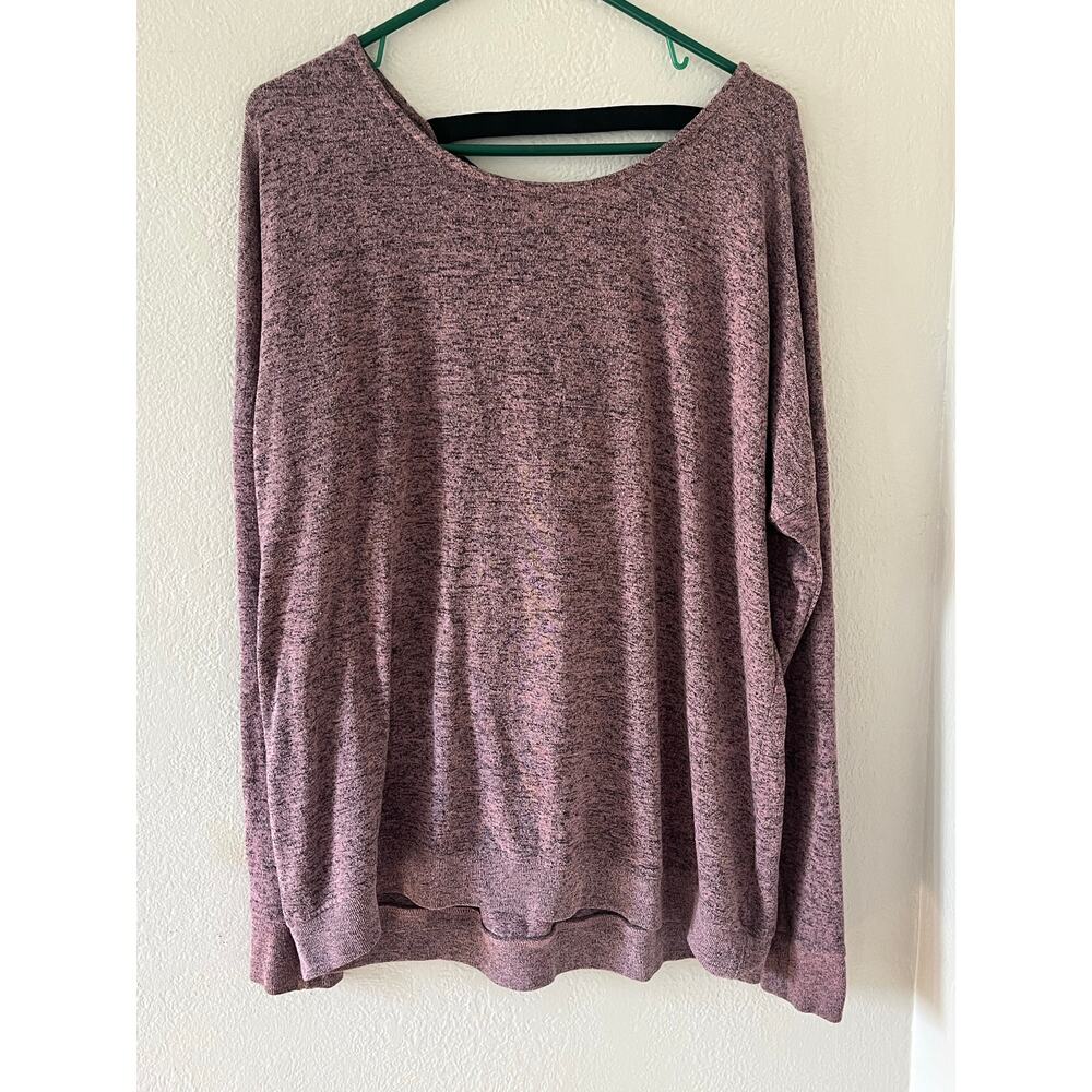 Women Flirtitude Active Soft Long Heathered Purple Black Straps Sweatshirt Sz XL